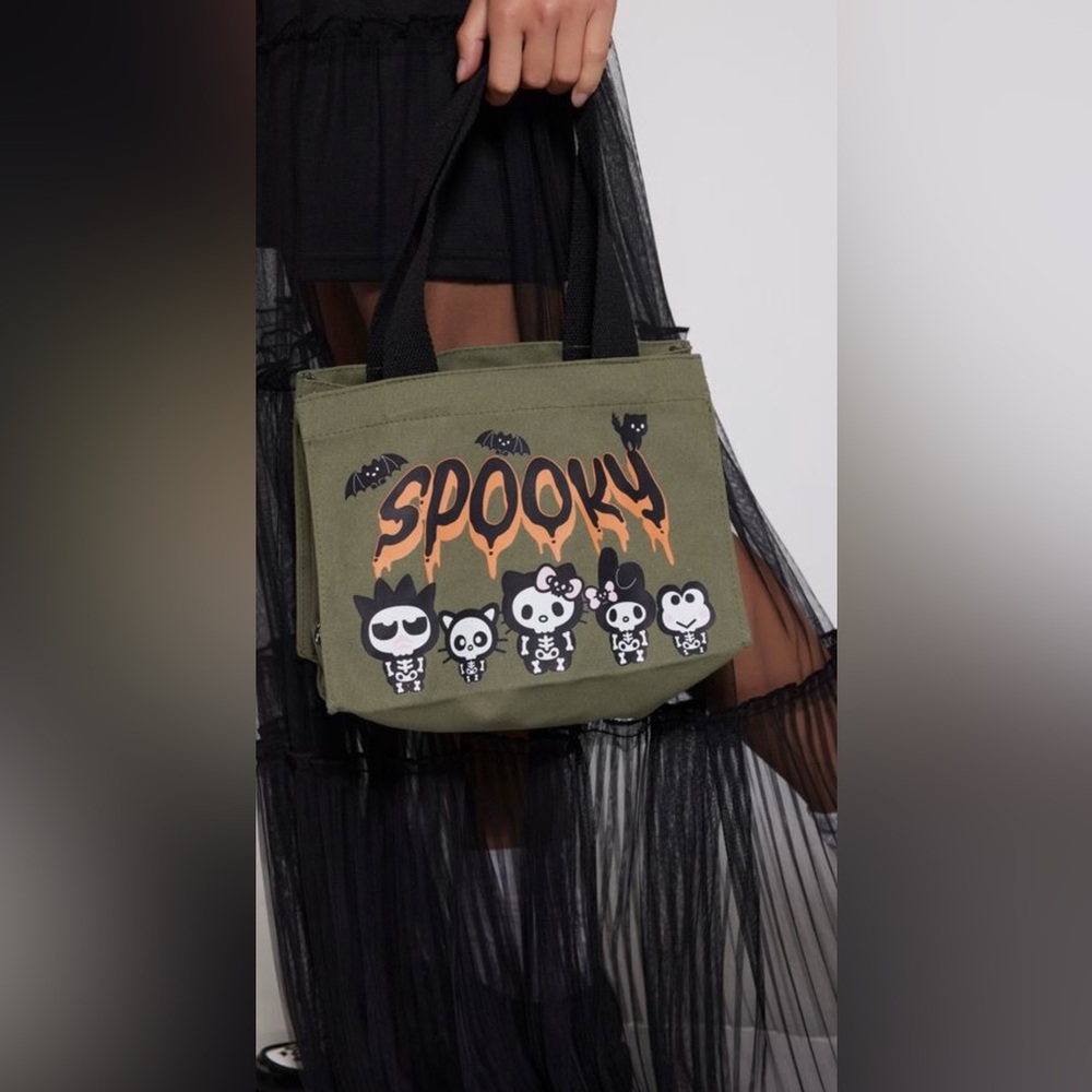 Hello Kitty skeleton Halloween cotton mini tote